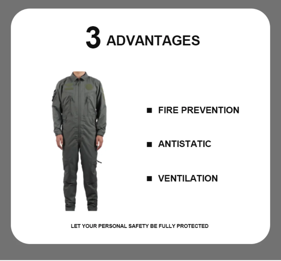 Wholesale Workwear Flame  Clothing Flight Suit FR Fire Retardant Safety Frc Nomex Pilot Coveralls Uniform