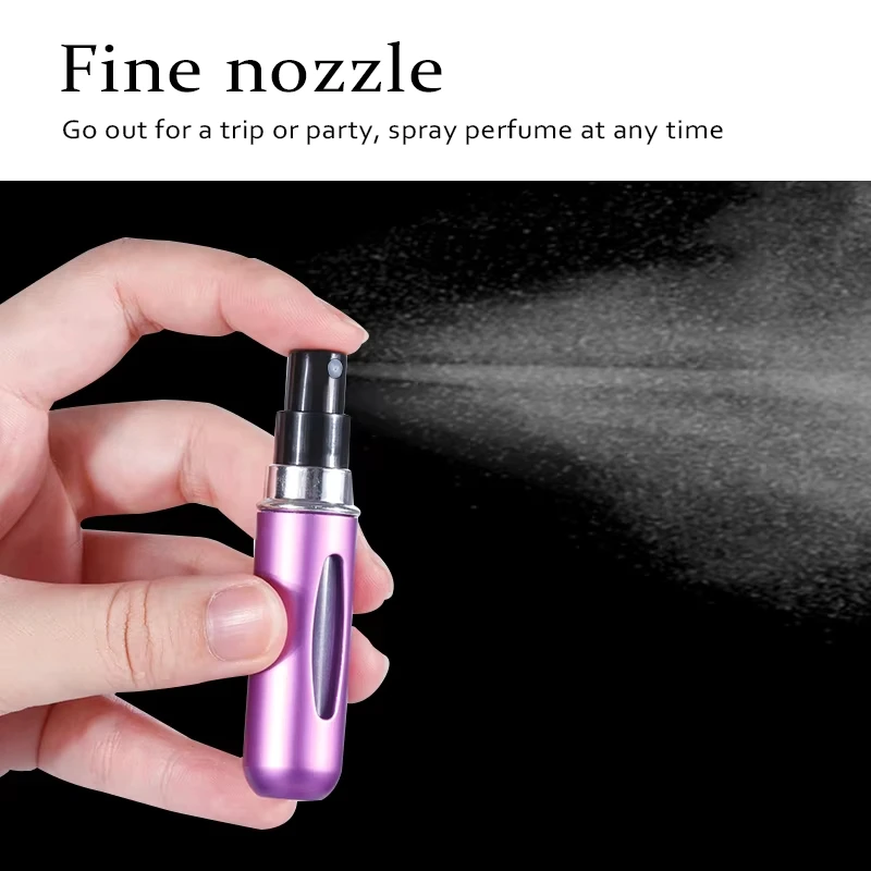 1/3/4/6Pcs 5ml Perfume Atomizer Portable Liquid Container for Cosmetics Traveling Mini Aluminum Spray Empty Refillable Bottle