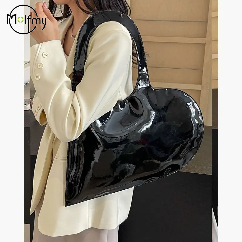 Large Capacity Bags For Women Heart PU Shoulder Underarm Bag Sewing Thread High Quality Fashion Tote Bag Women\'s Handbags Bolsos