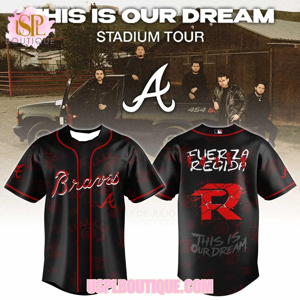 Mens Fashion Baseball Jersey - フエルサ・レジダ「これは私たちの夢です」スタジアムツアー ブレーブス野球ジャージ メンズ Y2K Tシャツ 日常着やトレーニングウェアに最適