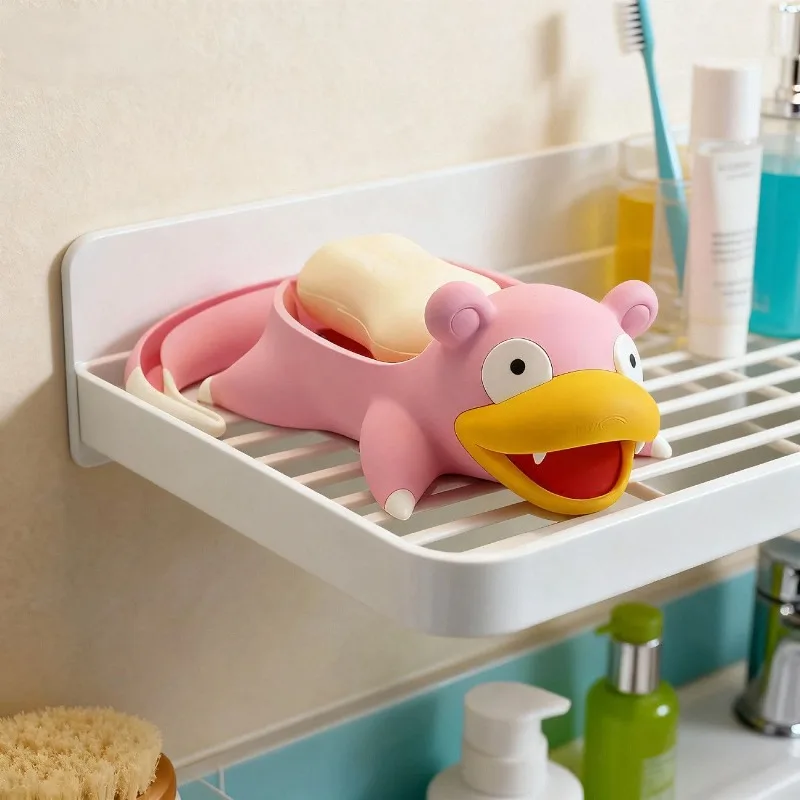 Jabonera Decorativa de Anime Pokémon Kawaii, Diseño de Drenaje con Forma de Cola de Slowpoke, Adorno de Baño de Dibujos Animados