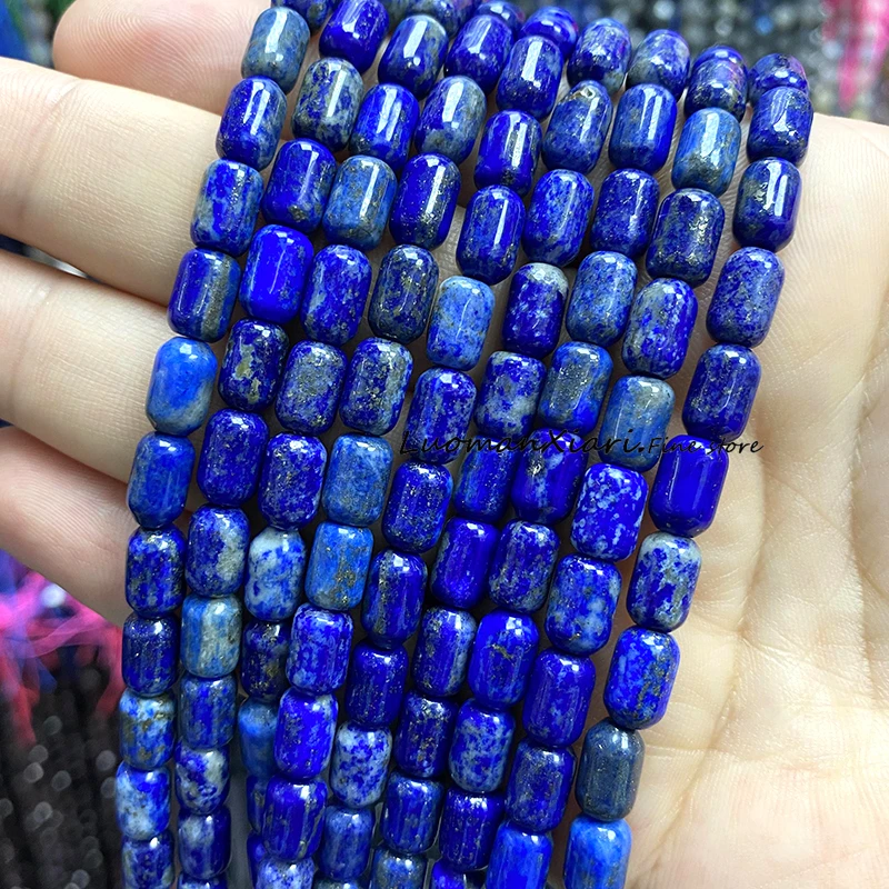 6x9MM Cylinder Blue Calcite Natural Stone Loose Spacer Beads for Jewelry Making DIY Earrings Bracelets Charms Accessories