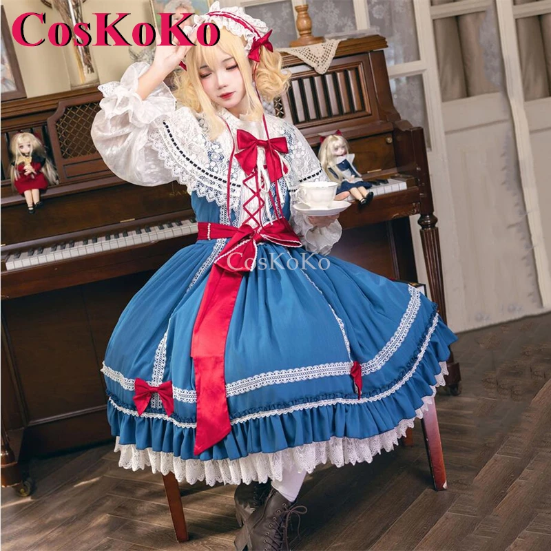 CosKoKo Alice Cosplay Game Touhou Project Costume Sweet Elegant Gorgeous Formal Dress Halloween Party Role Play Clothing S-XL