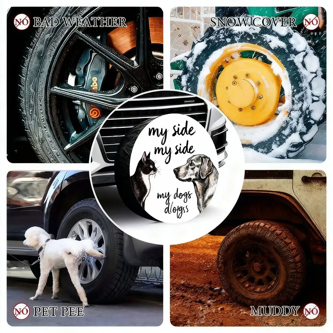 Housse de pneu pour animaux de compagnie, chiot mignon, chaton, vache, poulet, pour voitures, suv, motos, camping-car, roue adaptée au design d'animal de compagnie adorable, pour trappe