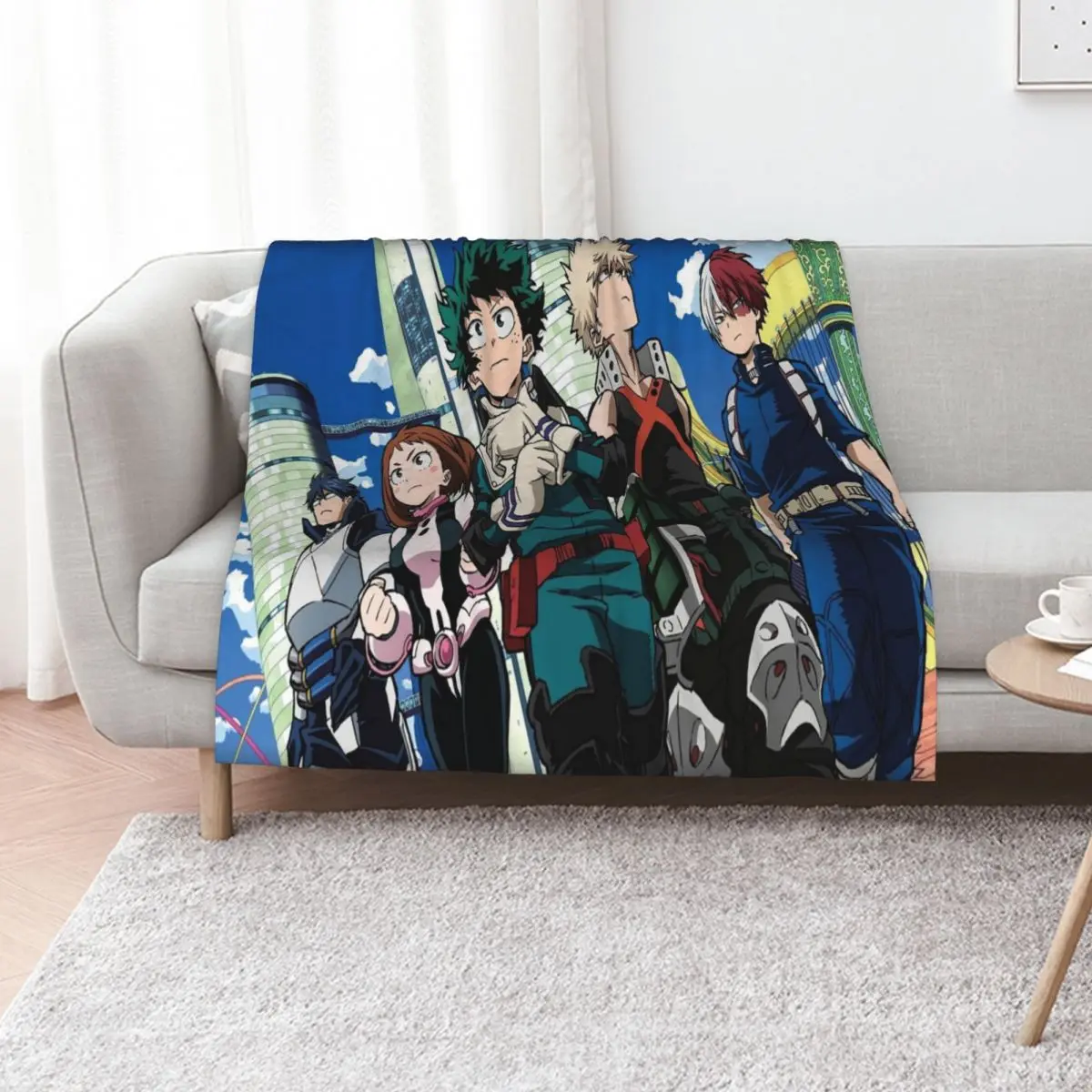 

My Heroes Academia Throw Blanket Decorative Beds christmas decoration Furrys Thermal Blankets