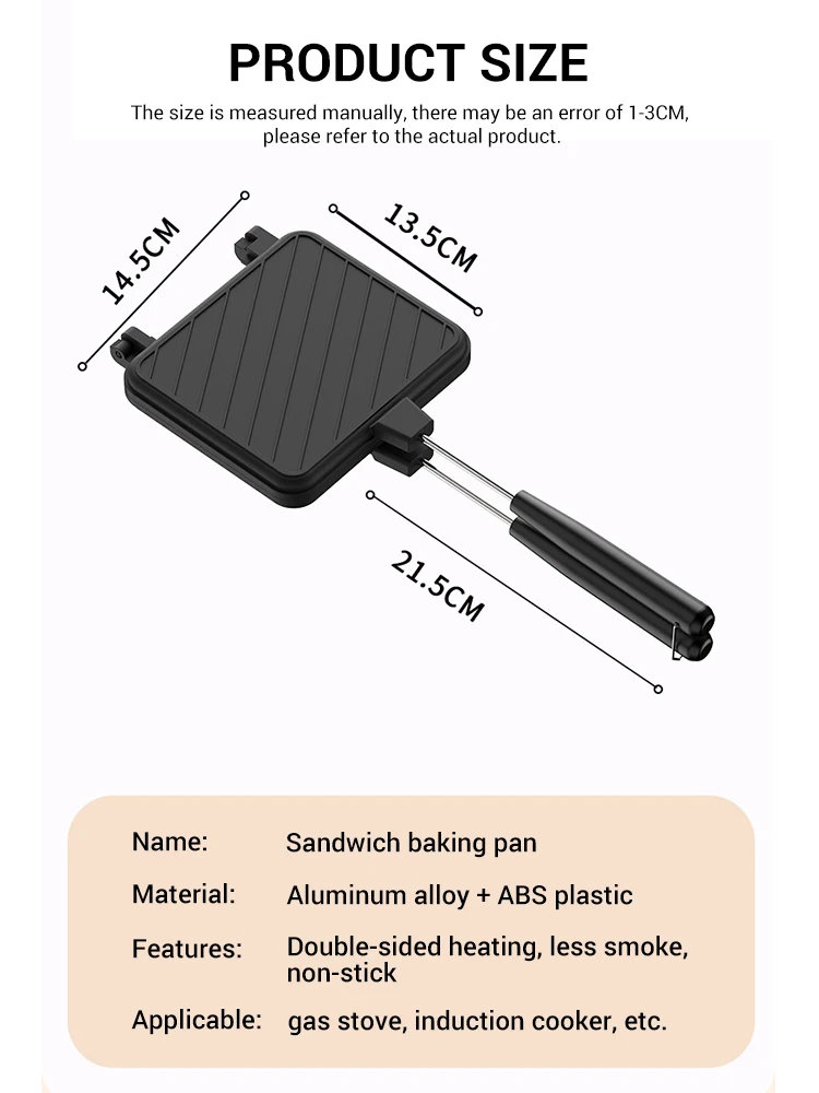 Aluminiowa dwustronna patelnia toster nieprzywierająca grillowana kanapka i Panini Maker Pan Flip Pan także kuchnia