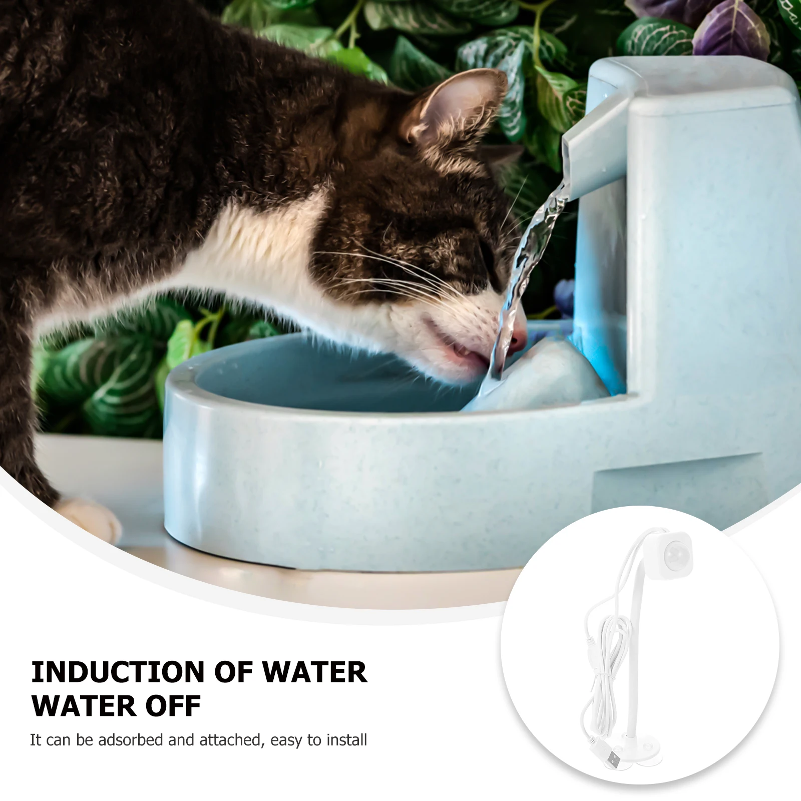 

Pet Water Fountain Sensor Durable ABS Automatic Induction USB Easy Install Purifying System Cats Dogs Supplies