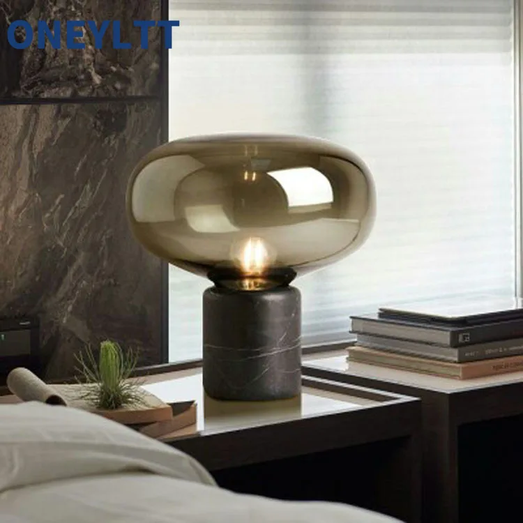 

Postmodern minimalist marble desk lamp, Nordic designer bed lamp, bedroom living room creative study small desk lamp