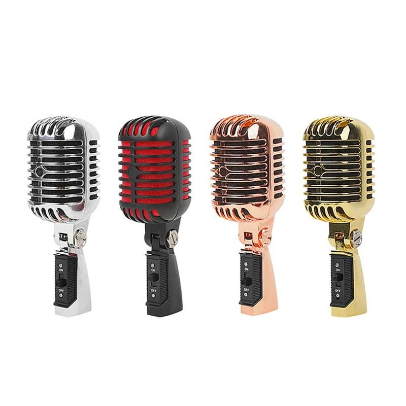 Vintage Dynamic Vocal Microphone Retro Metal Appearance for Music and Speech