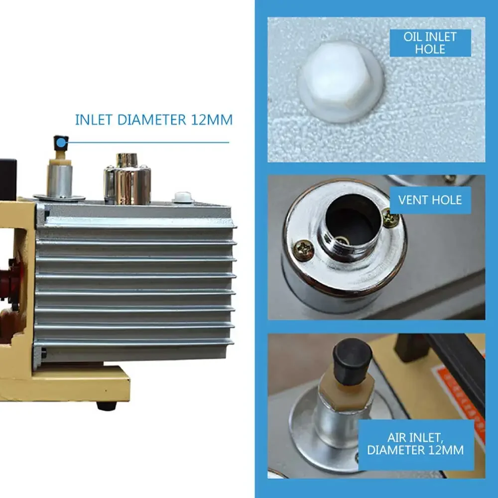 550W Rotary Vane Vacuum Pump 2XZ-4 Liter Double-stage Suction Pump Specialized For KO TBK LCD OCA Laminating Machine 1400r / min