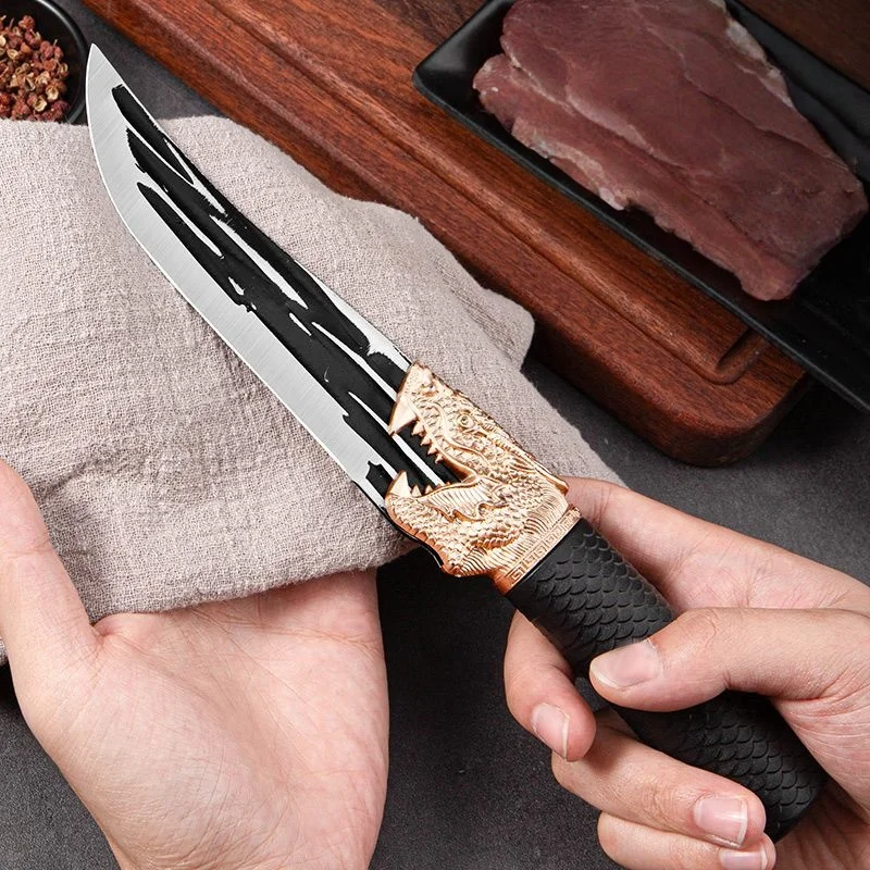 سكين مطبخ متعدد الأغراض للحوم شواء سكين الطبخ الصيد قطعة العاج سكين الفولاذ المقاوم للصدأ سكين الجزار مقبض بلاستيكي #2
