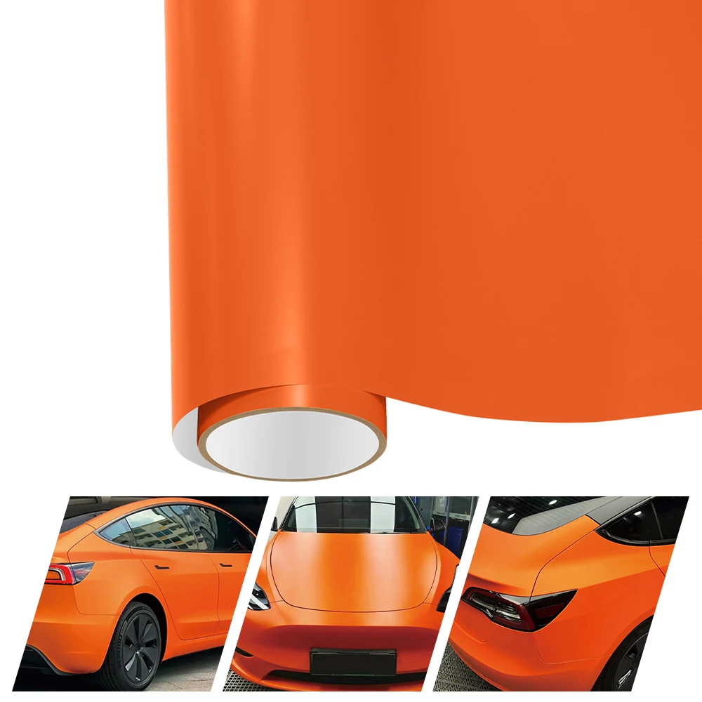 

PET Extinction Orange Vinyl Film Matte Car Wrap Foil Sticker With Air Bubble Free Waterproof Auto Motorcycle Car Wrapping Decals