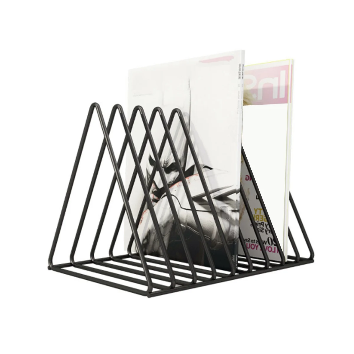 Estante de almacenamiento de revistas de CD y discos de vinilo ecológico, estante de exhibición de álbum, colección de arte europeo creativo Vertical multifuncional