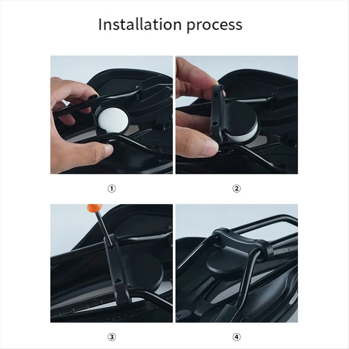 T34C Bike Hidden Mount for Air Tag, Bike GPS Tracker for Air Tag Under the Seat Waterproof for Electric Bike Black