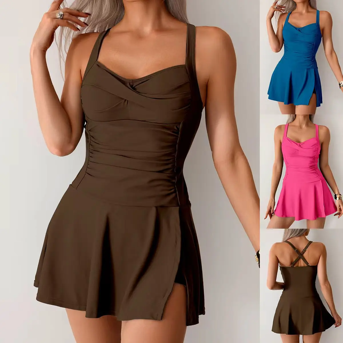 

New One-piece Swimming Suit Women Hot Spring Large Size Swimsuit Outdoor Swimming Pool Beach Quick-drying Breathable