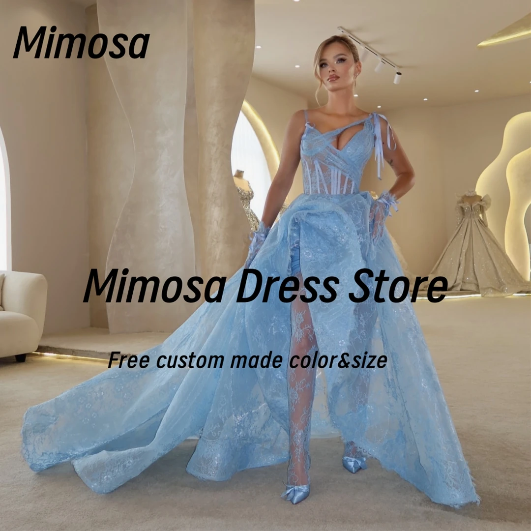 

Платье Mimosa для особых случаев, платья для выпускного вечера на бретельках, кружевное пышное платье с рюшами, Vestidos Des, вечернее платье по индивидуальному заказу