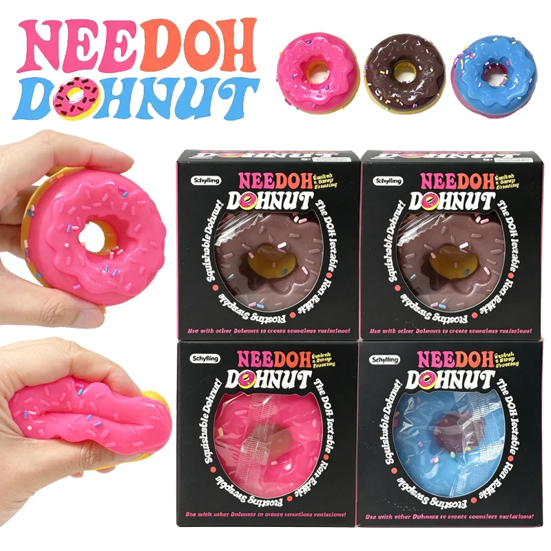 Needoh Dohnut Donut Shaped Soft TPR Sensory Toy Safety Non-toxic Anxiety Stress Relief Release The Mood Squeeze Heal Autism Toy