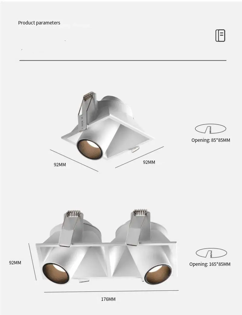 

Квадратный двойной светильник вниз, потолочный светодиодный декоративный светодиодный потолочный светильник с регулируемой яркостью 220 В 110 В, светильник для гостиной, декор 7 Вт 15 Вт Adju