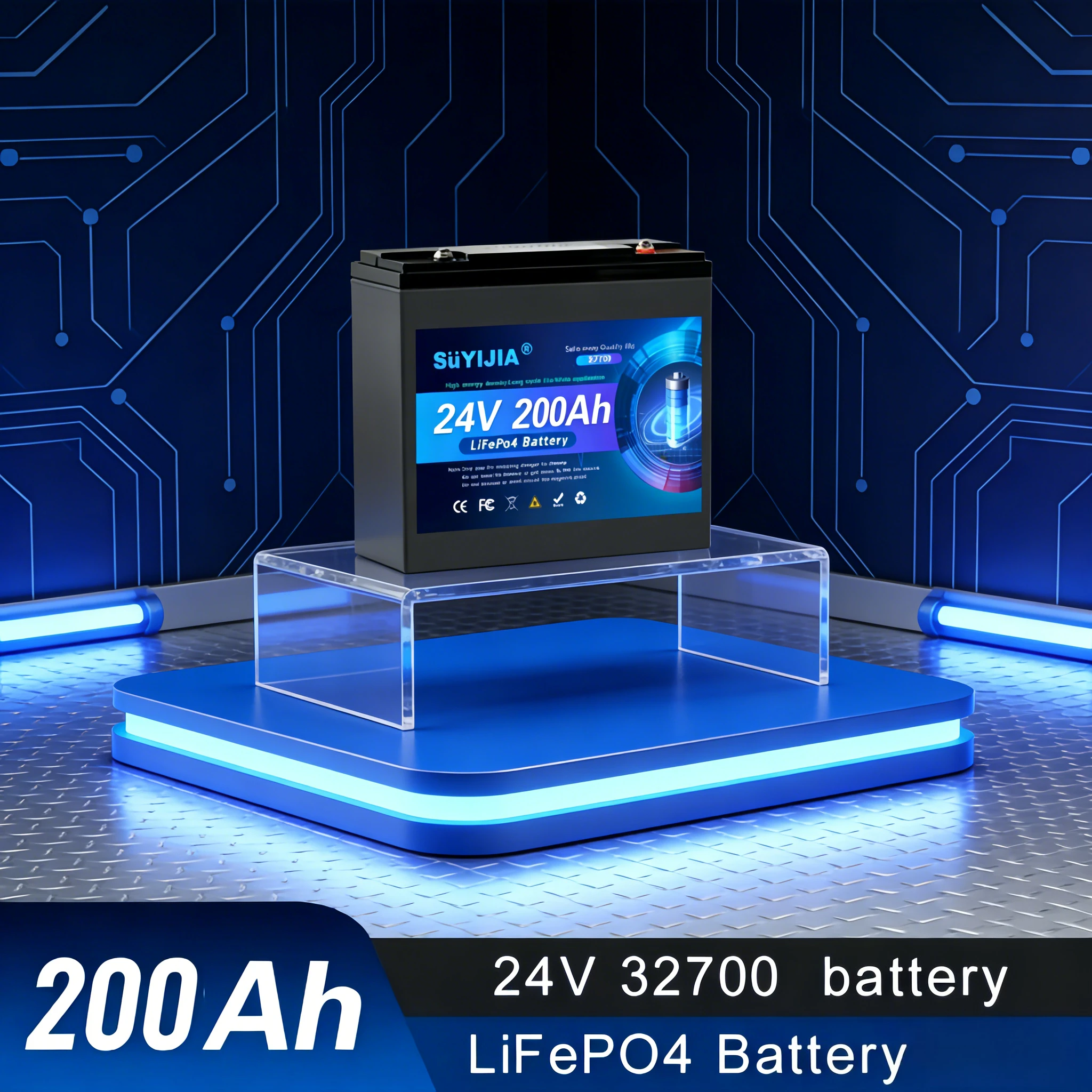 

2026 100% New 24V LiFePO4 100Ah-200Ah Battery has built-in 200A rechargeable Ferrous Lithium Phosphate Solar Off-grid Battery.