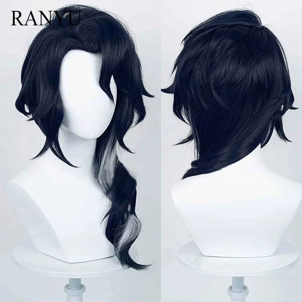 

Genshin Impact Pantalone Wigs Game Regrator Cosplay Synthetic Long Straight Blue White Mix Hair Wig For Party