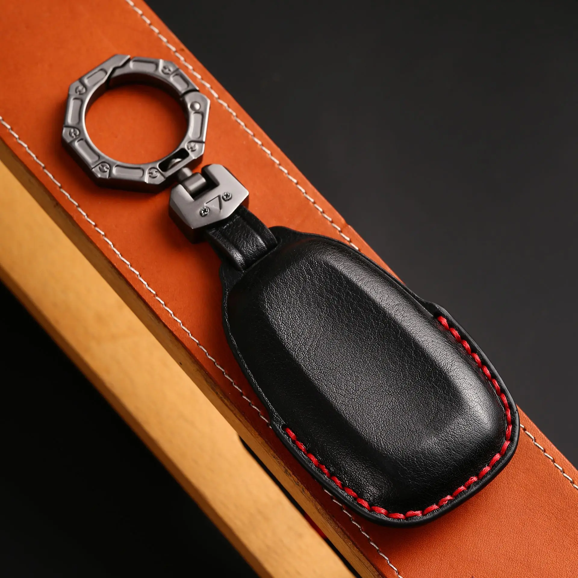 3 4 Bottons Leather Car Key Fob Case Cover for Subaru BRZ Forester Legacy Outback WRX STI Impreza XV Crosstrek Car Accessories view 5