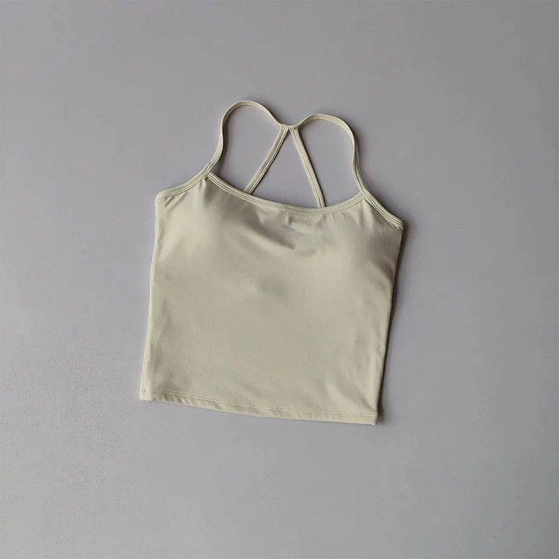 Damen Yoga Tanktop mit eingebauten Polstern, schnelltrocknendes, atmungsaktives Fitness-Top, Sportweste mit schönem Rückendesign für Lauftraining – Detail 21