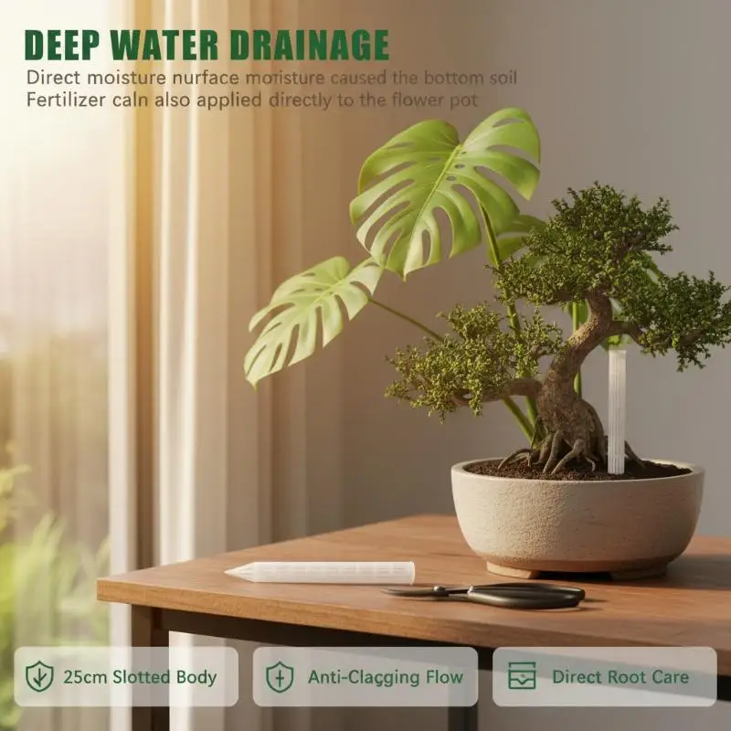 20Pcs 25CM Plastic Plant Ventilation Pipes Root Rot Prevention Perfect For Indoor Outdoor Potted Planting Gardening