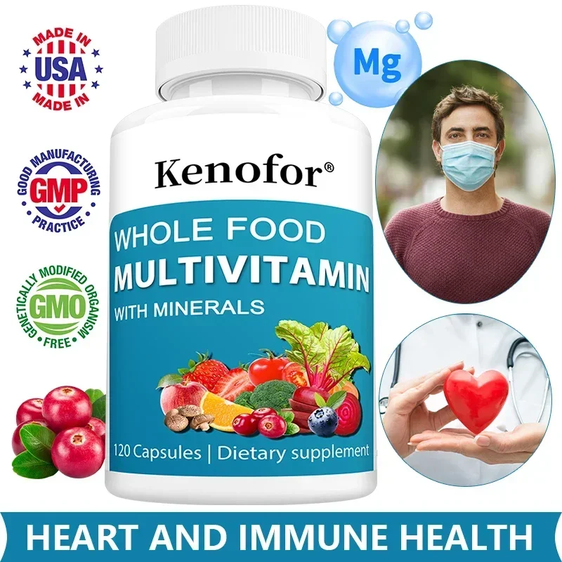 Whole Food Multivitamin & Mineral, Supports Heart, Brain, Eye, Gut & Immune Health, Promotes Natural Energy & Vitality