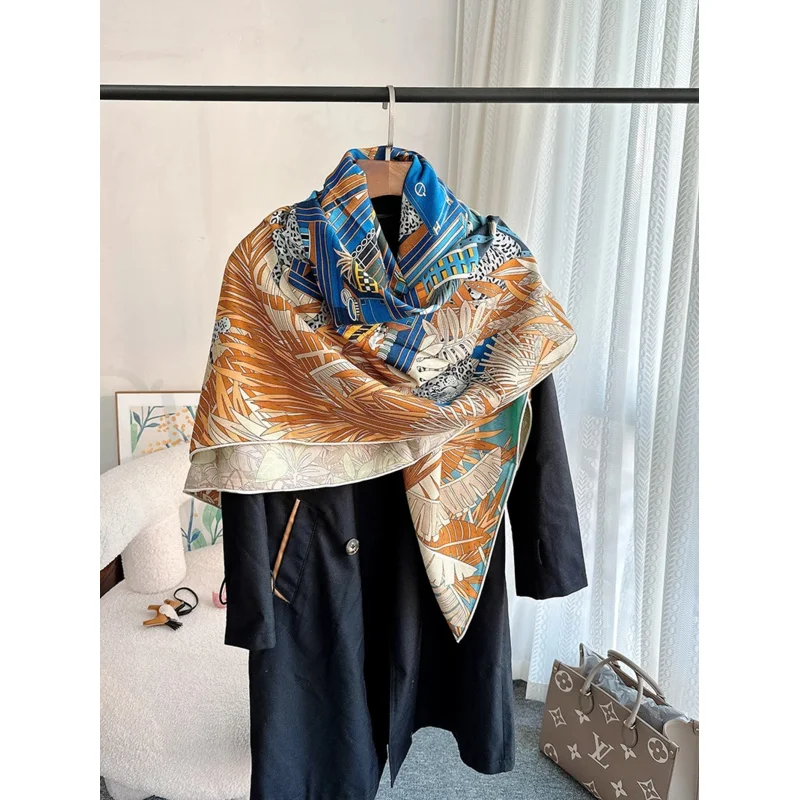 Leopard Print Shawl Winter Female Scarf Ethnic Poncho Luxury Replica Brands Elegant Womens Bandanna Ring Colored Handkerchiefs