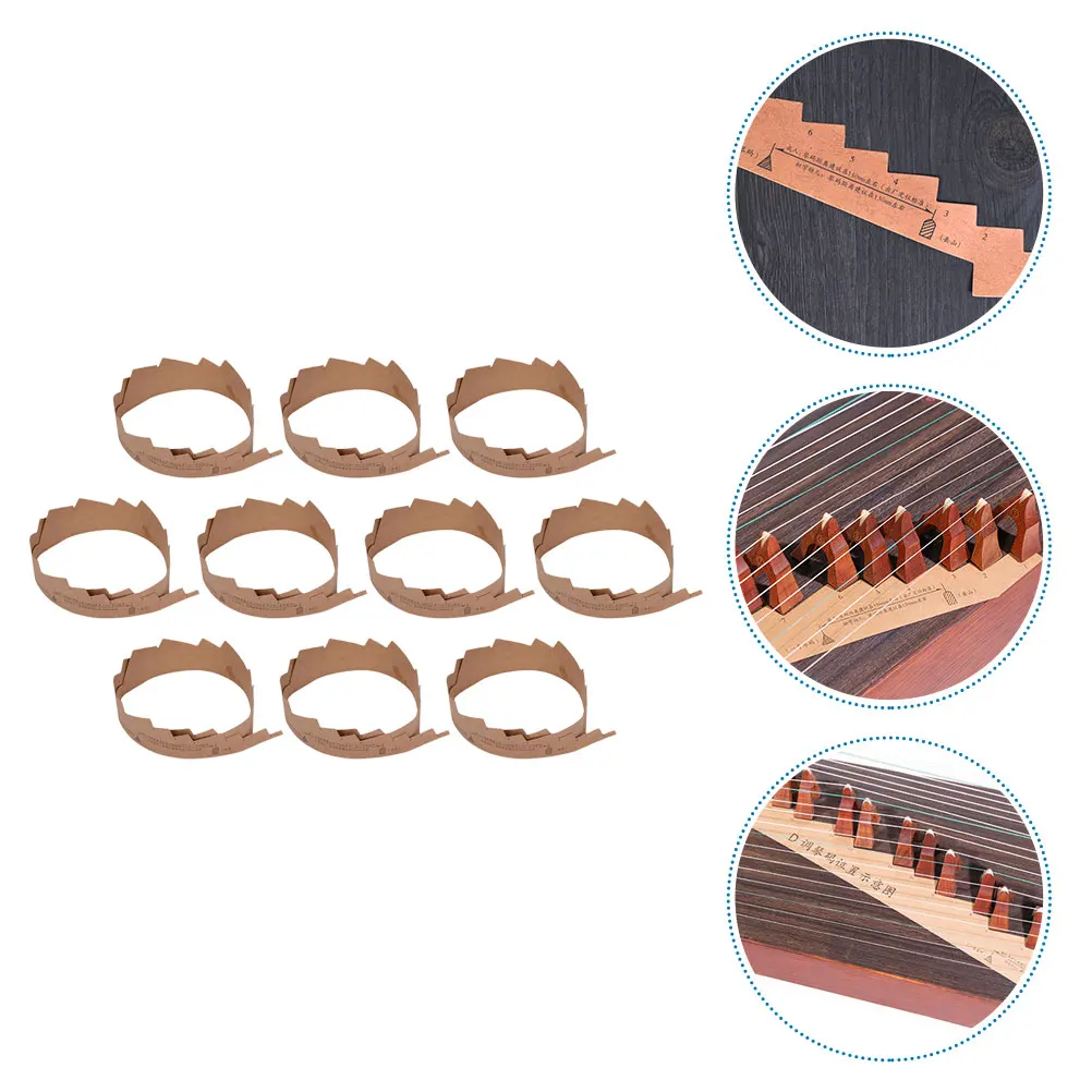 

10pcs Guzheng Code Positioning Paper Durable Thick Wear-Resistant Professional Zheng Code Locator Installation Tool Light Brown