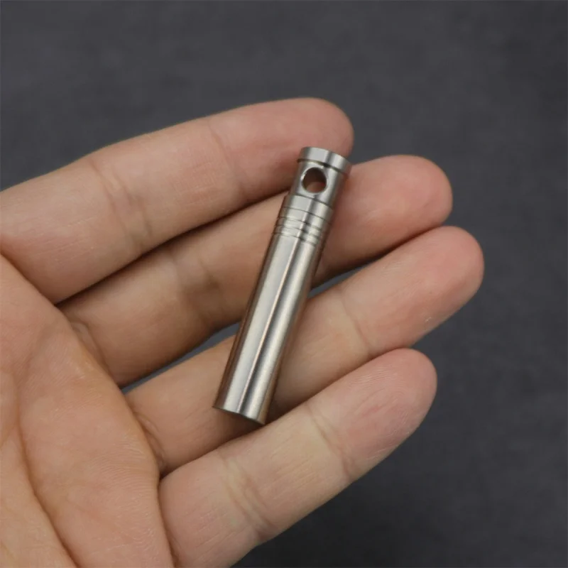 Titanium Alloy Waterproof Pill Case Portable Moisture-proof Sealed Bottle Camping Medicine Case with Necklace Keychain Travel