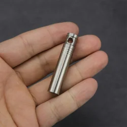 Titanium Alloy Waterproof Pill Case Portable Moisture-proof Sealed Bottle Camping Medicine Case with Necklace Keychain Travel