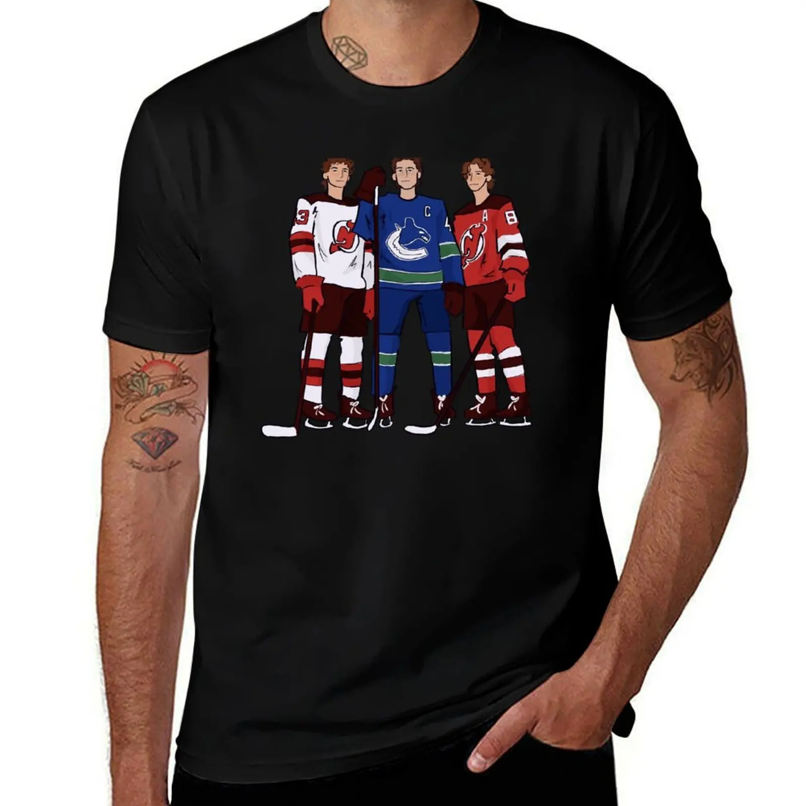 Hughes Brothers Jersey Illustration T-Shirt Summer Print Short Sleeve Tee T-Shirt