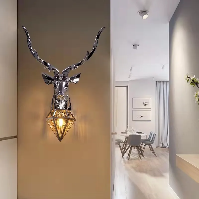 Nordische Geweih Wand leuchte Luxus Dekoration Beleuchtung Dorf Silber Gold Buckhorn Wand leuchte für Schlafzimmer Restaurant Wohnzimmer