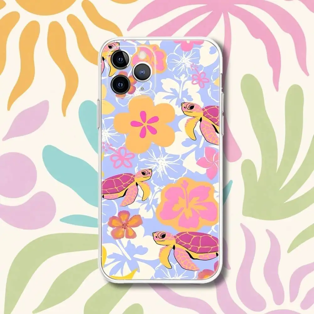 Colorful Marine Organism Sea Ocean Phone Case For iPhone 17,16,15,11,12,14,13 Pro Max Plus Mini X,XS,XR, Air Transparent Fundas