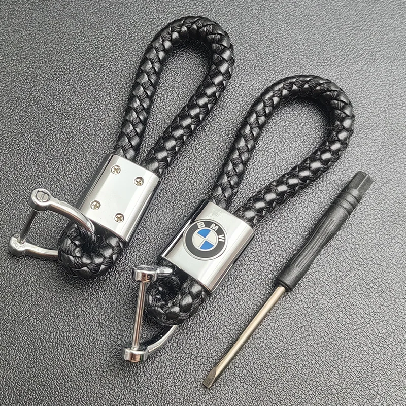 2024 Man Women Leather Rope Keyring Key Chain Ring Car Logo Keychain For BMW E39 E46 E36 E53 E90 E60 E61 E93 E87 X1 X3 X5 X6 X7