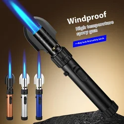Metal Gas Lighter Powerful Kitchen Cooking Torch Turbo Flame Jet Outdoors BBQ Barbecue Smoking Accessories Windproof Lighters