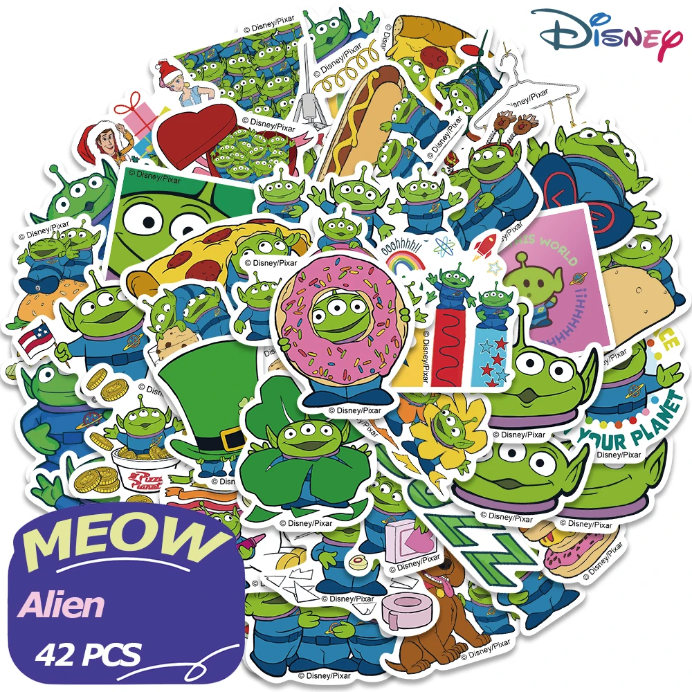 

42pcs Disney Toy Story Alien Cartoon Stickers Decals Children Laptop Phone Scrapbook Luggage Bike Fridge Waterproof Sticker