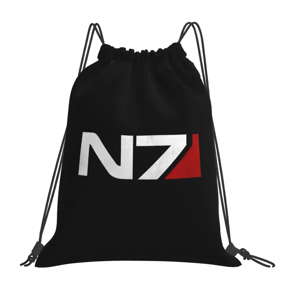 Mass Effect N7 Backpacks Fashion Portable Drawstring Bags Drawstring Bundle Pocket Shoes Bag Book Bags For Man Woman School