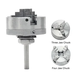 3-Jaw 4-Jaw Chuck Zinc Alloy Connecting Rod Self Centering Wood Turning Chuck Optional Clamp Accessory for Mini Metal Lathe ﻿ ﻿