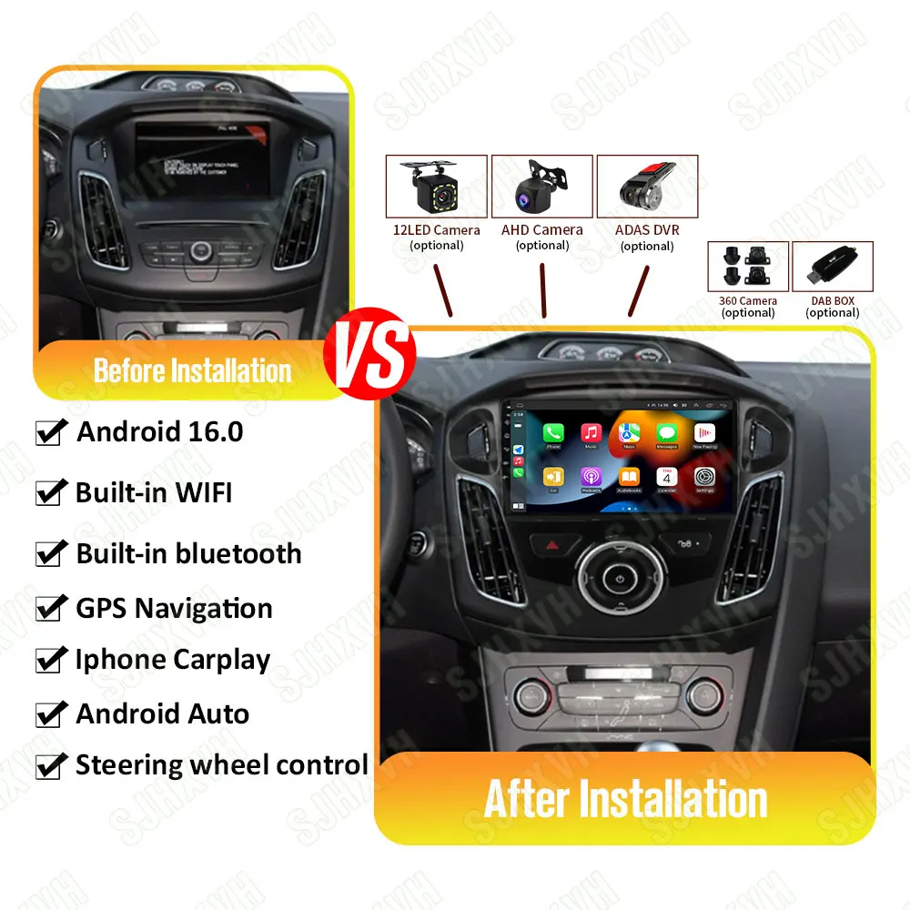 

Car Radio For Ford Focus 3 Mk 3 2011 - 2015 Android 16 Multimedia Video Player Navigation Auto GPS Touch Screen Autoradio 2din