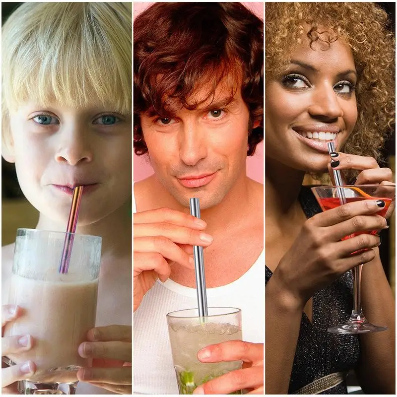 Reusable and Washable 304 Stainless Steel Bubble Tea Straw with Spoon Shape