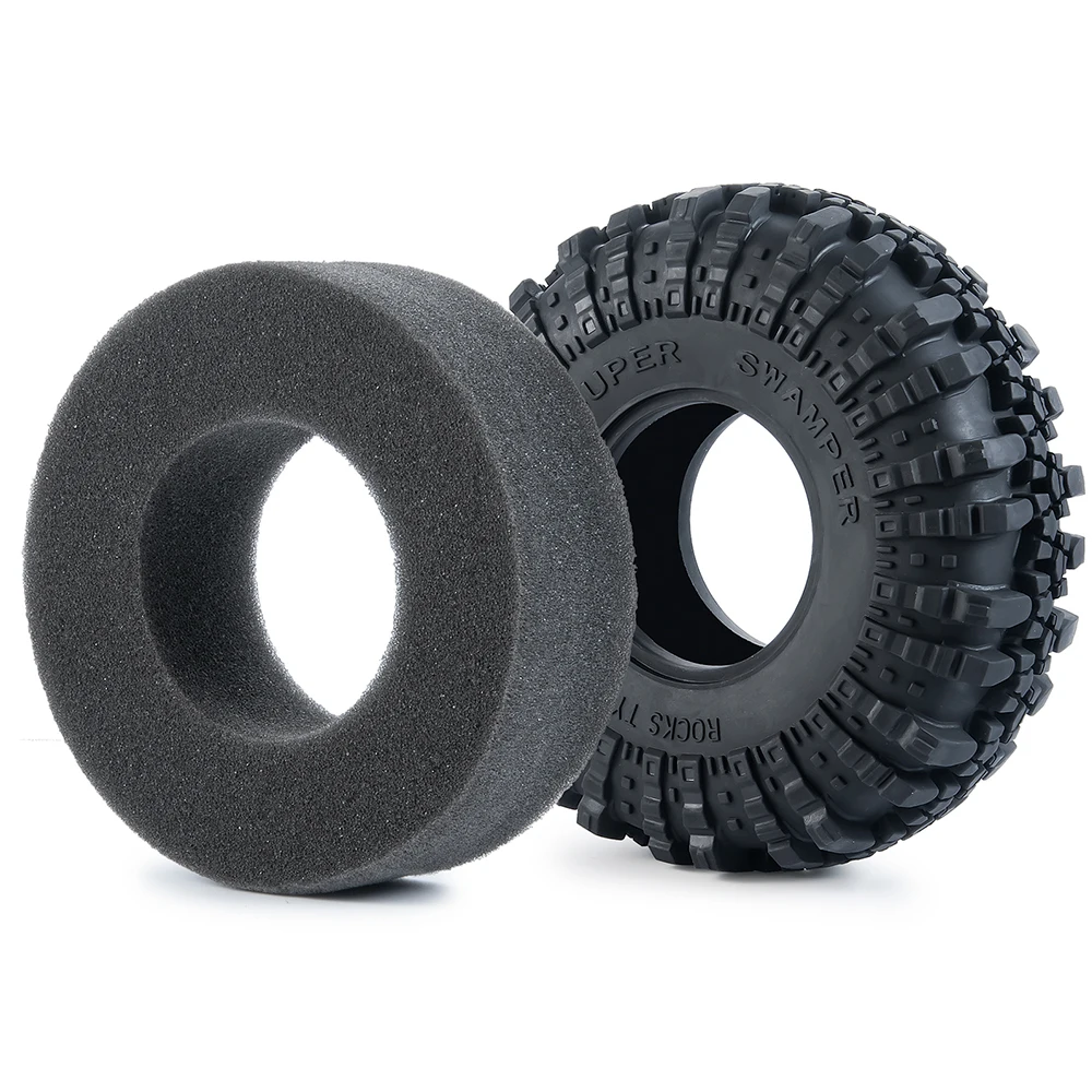 AXSPEED Metal 2.2 inch Beadlock Wheel Rims Hubs with 137mm OD Rubber Tires for Axial Wraith TRX-4 1/10 RC Crawler Model Car Part