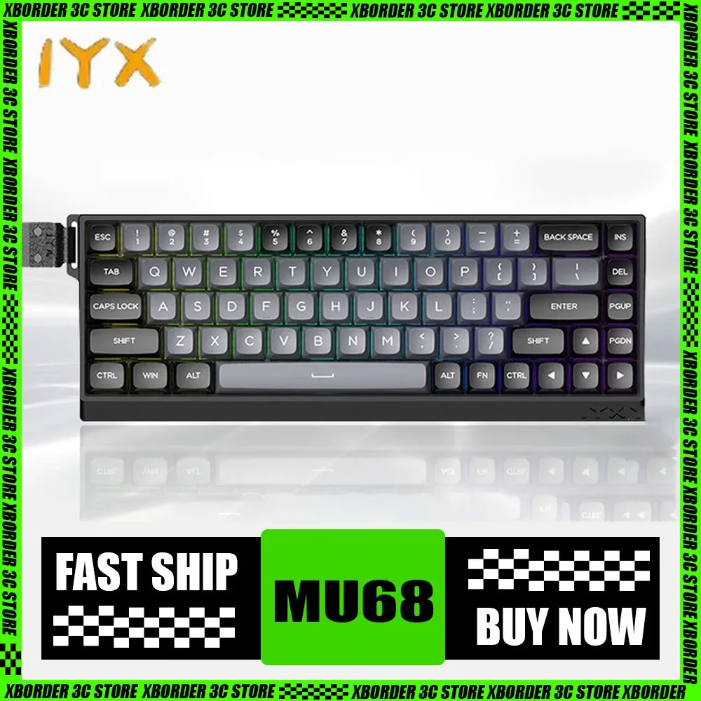 

IYX MU68 Pro Magnetic Switch Keyboard Aluminum Alloy 8000Hz Quick Trigger RGB Mechanical Gaming Keyboard Hot Swap Pc Gamer Gift