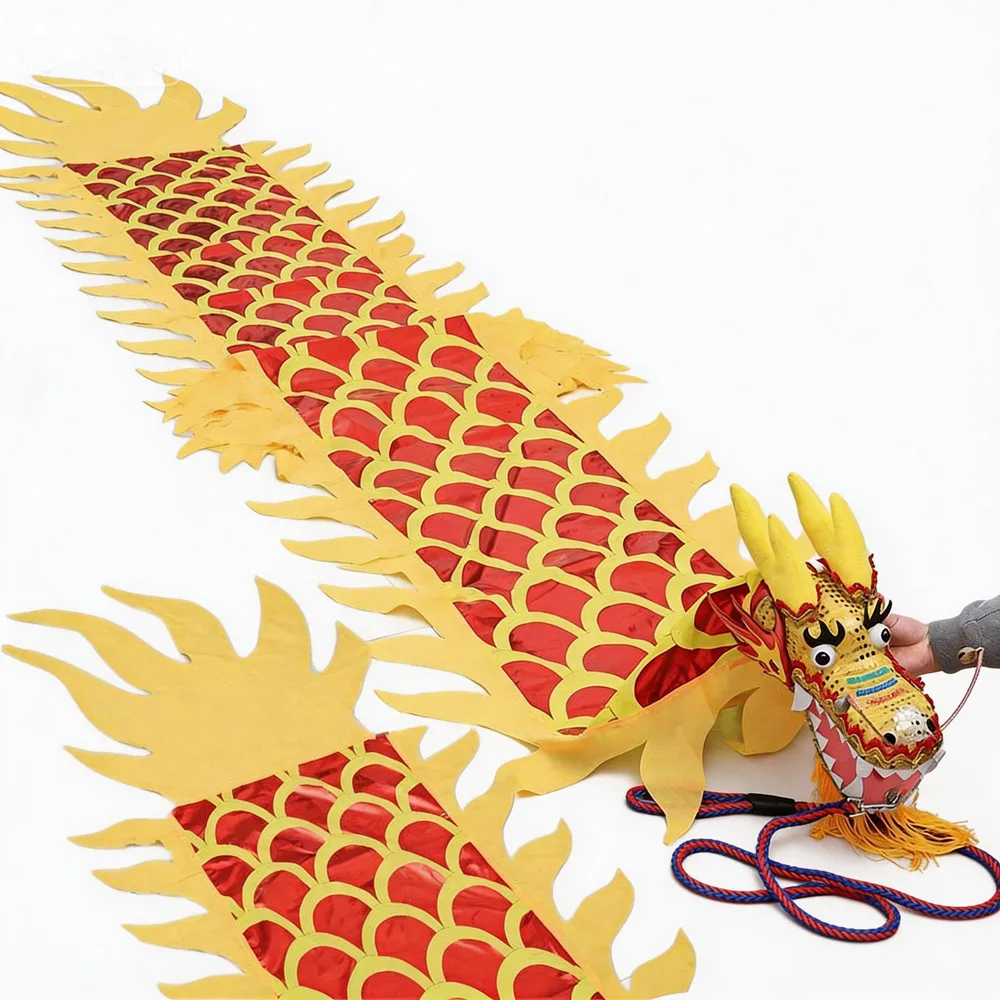 

8м ‌ Набор для традиционного китайского танца с золотым тиснением: Дракон, реквизит для фестивалей и площадных танцев, забавные товары для фитнеса для взрослых