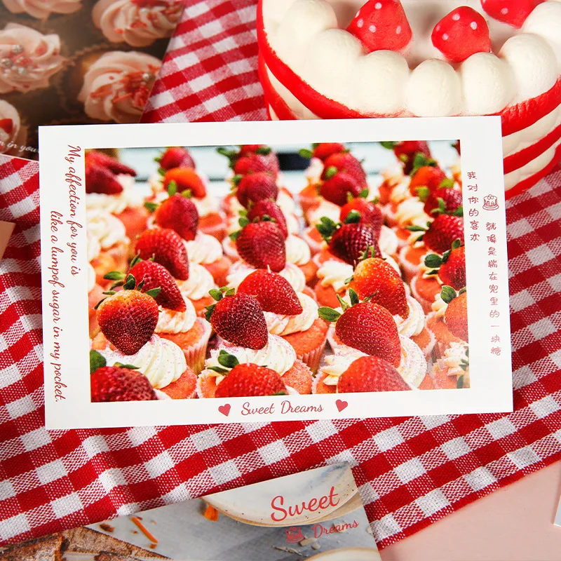 30PCS Sweet Dreams Series Postcards Set - Cute Dessert Cake Art Greeting Message Cards Writing Gift Card