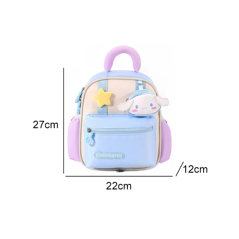 Sanrioed  Anime Kuromi My Melody Cinnamoroll Kindergarten Backpack Cute Children Schoolbag Cartoon Student Shoulder Bag Gift