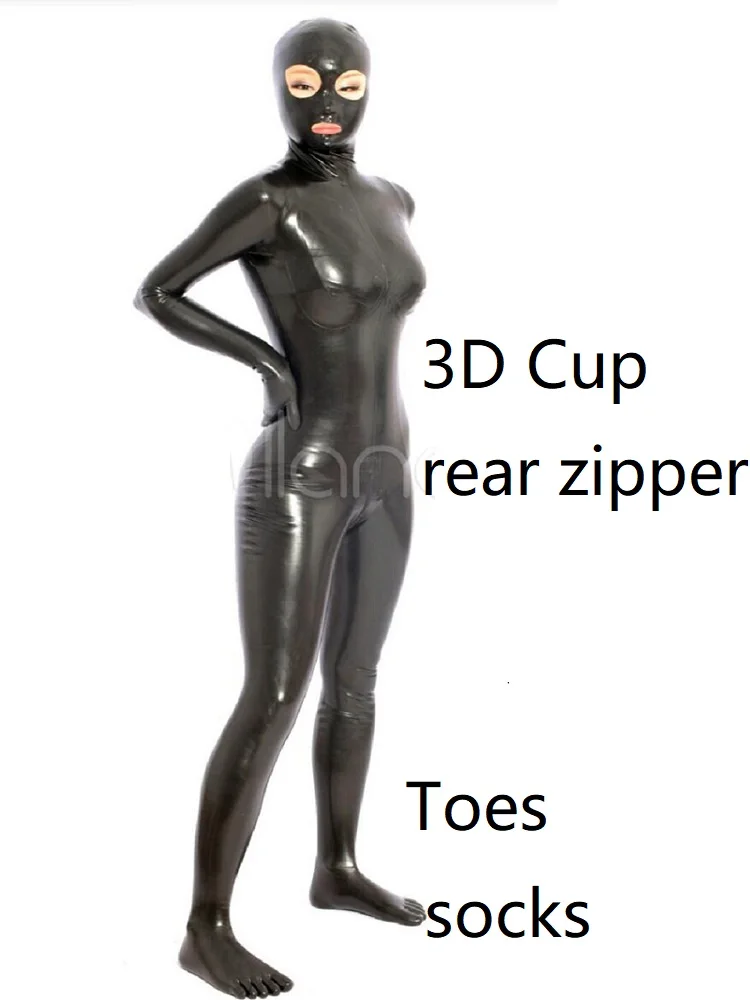 Latex tights bodysuit handmade catsuit customization face entrance style More 3D cup breast Kiggrumi suits flexible hat gloves