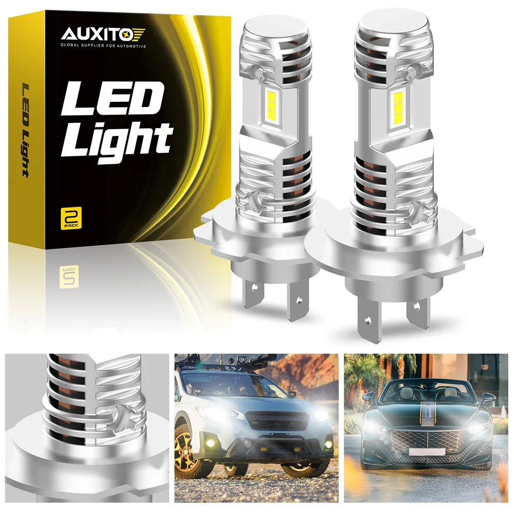 

2Pcs AUXITO H7 LED Bulb 1:1 Mini Size Fanless 6000K White H7 LED Headlight High Low Beam for Car Diode Driving Lamp Super Bright