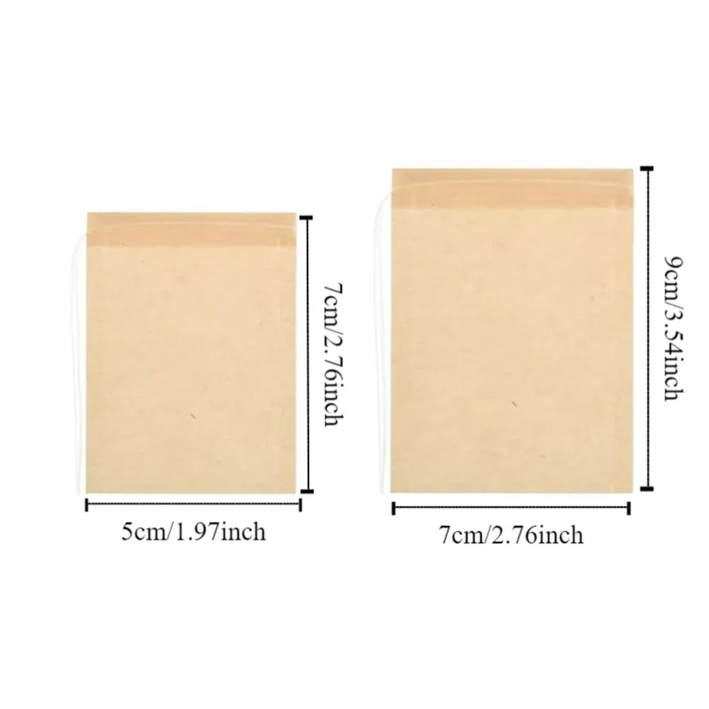 100 pieces/set Natural Filter Paper Tea Bag Multi Functional Empty Drawstring Teabags Household Tea Filter Bags Loose Leaf Tea